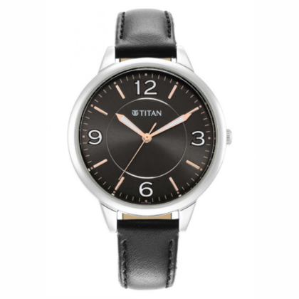 Titan Trendsetters 2617SL04 Anthracite Dial Analog Leather Strap watch for Women